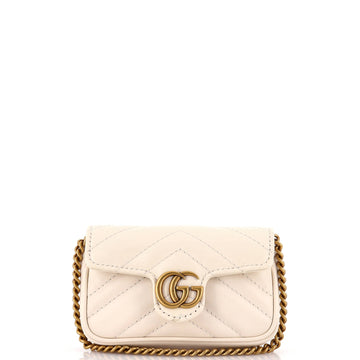 Gucci GG Marmont Coin Purse on Chain Matelasse Leather