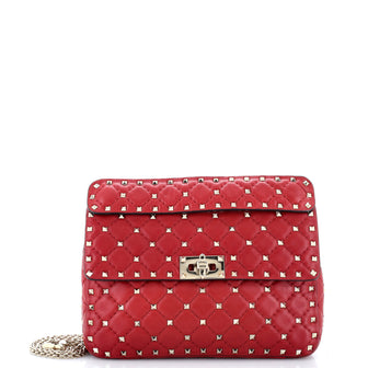 Valentino Garavani Rockstud Spike Flap Bag Quilted Leather Medium