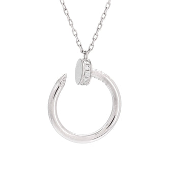 Cartier Juste un Clou Pendant Necklace 18K White Gold with Diamonds