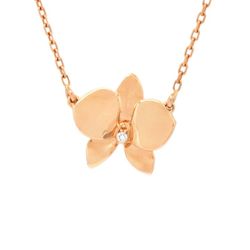 Cartier Caresse D'Orchidees Necklace 18K Rose Gold with Diamond