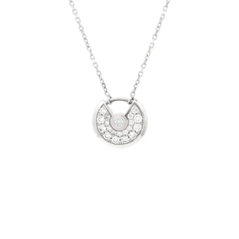 Cartier Amulette de Cartier Pendant Necklace 18K White Gold and Pave Diamonds XS