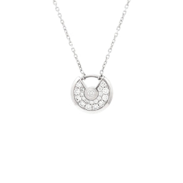 Cartier Amulette de Cartier Pendant Necklace 18K White Gold and Pave Diamonds XS