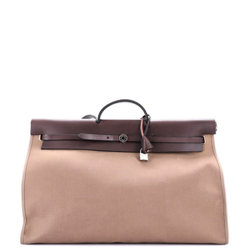 Hermes Herbag Zip Leather and Toile 50