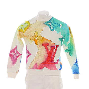 Louis Vuitton Men's Watercolor Giant Monogram Crewneck Sweater Cotton Blend