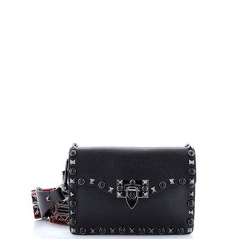 Valentino Garavani Rolling Rockstud Crossbody Bag Leather with Cabochons Small