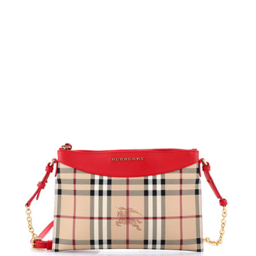 Burberry Peyton Crossbody Bag Haymarket Coated Canvas
