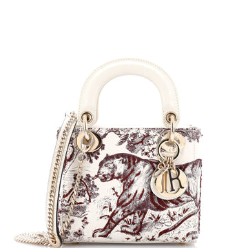 Christian Dior Toile de Jouy Lady Dior Chain Bag Beaded Leather Mini