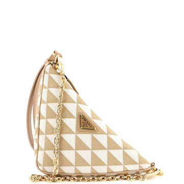 Prada Symbole Triangle Bag Leather and Jacquard Mini