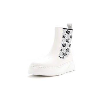 Gucci Women's Chunky B Chelsea Boots Leather with GG Elastic