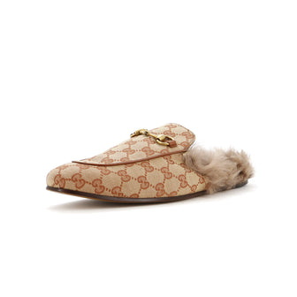 Gucci Men's Princetown Mules GG Canvas with Fur