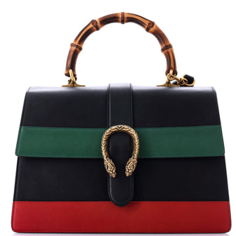 Gucci Dionysus Bamboo Top Handle Bag Colorblock Leather Large