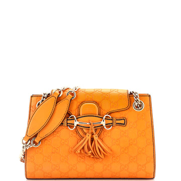 Gucci Emily Chain Flap Shoulder Bag Guccissima Leather Small