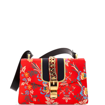 Gucci Sylvie Shoulder Bag Floral Jacquard Small