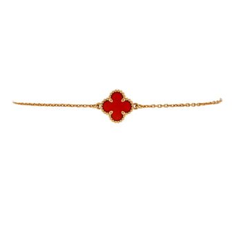Van Cleef & Arpels Sweet Alhambra Bracelet 18K Rose Gold and Carnelian