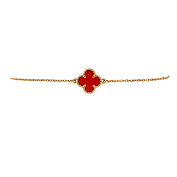 Van Cleef & Arpels Sweet Alhambra Bracelet 18K Rose Gold and Carnelian