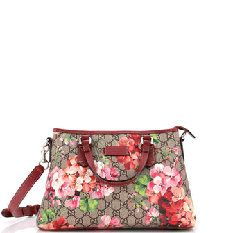 Gucci Convertible Zip Tote Blooms Print GG Coated Canvas Medium