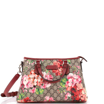 Gucci Convertible Zip Tote Blooms Print GG Coated Canvas Medium