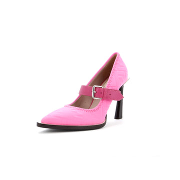 Fendi x Nicki Minaj Women's Buckled Strap Pumps Zucca Embossed Neoprene