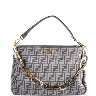 Fendi O'Lock Zip Shoulder Bag Zucca Chenille