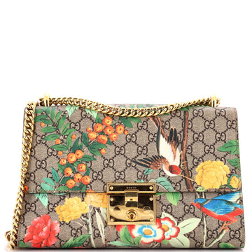 Gucci Padlock Shoulder Bag Tian Print GG Coated Canvas Medium