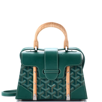 Goyard Structured Saigon Top Handle Bag Coated Canvas with Leather Mini