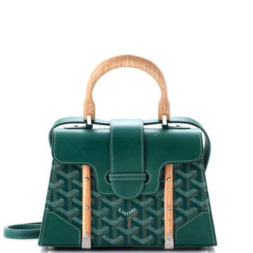Goyard Structured Saigon Top Handle Bag Coated Canvas with Leather Mini