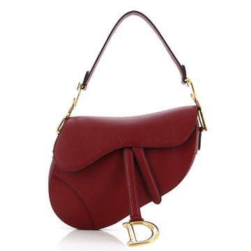 Christian Dior Saddle Handbag Leather Medium