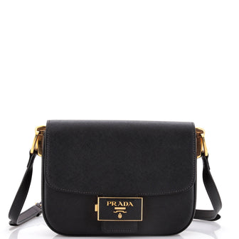 Prada Embleme Flap Bag Saffiano Leather Small