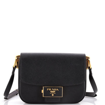 Prada Embleme Flap Bag Saffiano Leather Small