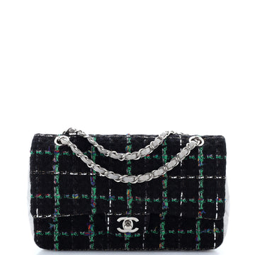 Chanel Classic Double Flap Bag Tweed and Quilted Lambskin Medium