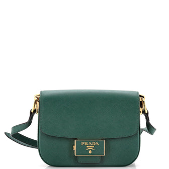 Prada Embleme Flap Bag Saffiano Leather Small