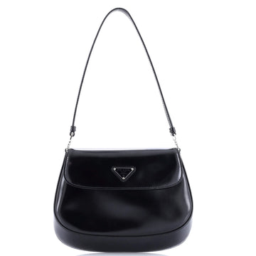 Prada Cleo Flap Shoulder Bag Spazzolato Leather Small