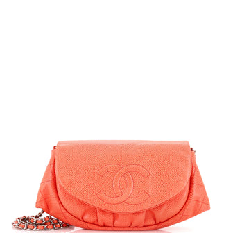 Chanel Half Moon Wallet on Chain Caviar