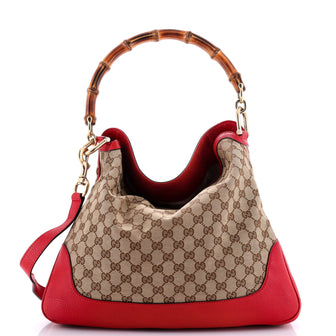 Gucci Diana Bamboo Shoulder Bag GG Canvas Medium