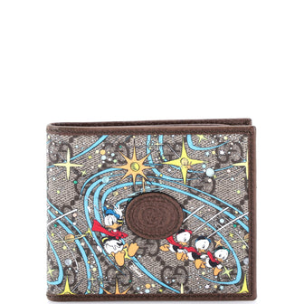 Gucci Disney Donald Duck Bifold Wallet Printed GG Coated Canvas