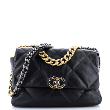 Chanel 19 Flap Bag Quilted Leather Large