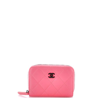 Chanel CC Zip Coin Purse Quilted Lambskin Small