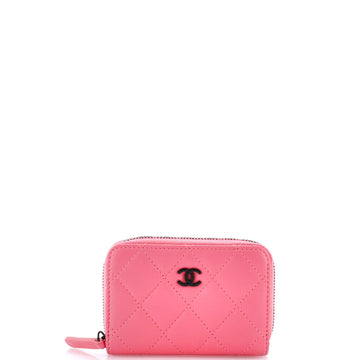Chanel CC Zip Coin Purse Quilted Lambskin Small