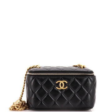 Chanel All Slide Long Vanity Case with Chain Quilted Lambskin Small
