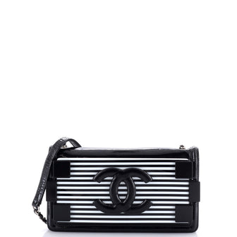 Chanel Boy Brick Flap Bag Striped Patent and Plexiglass Horizontal