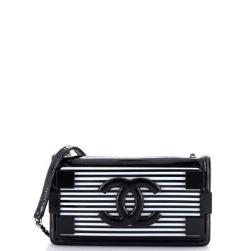 Chanel Boy Brick Flap Bag Striped Patent and Plexiglass Horizontal