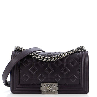 Chanel Arabesque Boy Flap Bag Embossed Calfskin Old Medium