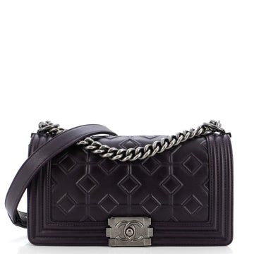 Chanel Arabesque Boy Flap Bag Embossed Calfskin Old Medium
