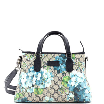 Gucci Convertible Zip Tote Blooms Print GG Coated Canvas Medium
