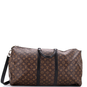 Louis Vuitton Keepall Bandouliere Bag Macassar Monogram Canvas 55