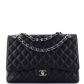 Chanel Classic Single Flap Bag Quilted Caviar Maxi