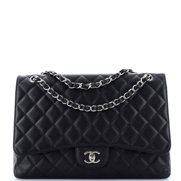 Chanel Classic Single Flap Bag Quilted Caviar Maxi