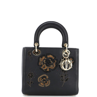 Christian Dior Lady Dior Bag Embellished Leather Medium