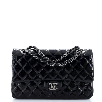 Chanel Classic Double Flap Bag Quilted Patent Medium