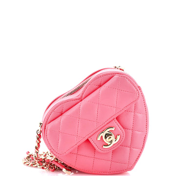 Chanel CC in Love Heart Clutch with Chain Quilted Lambskin